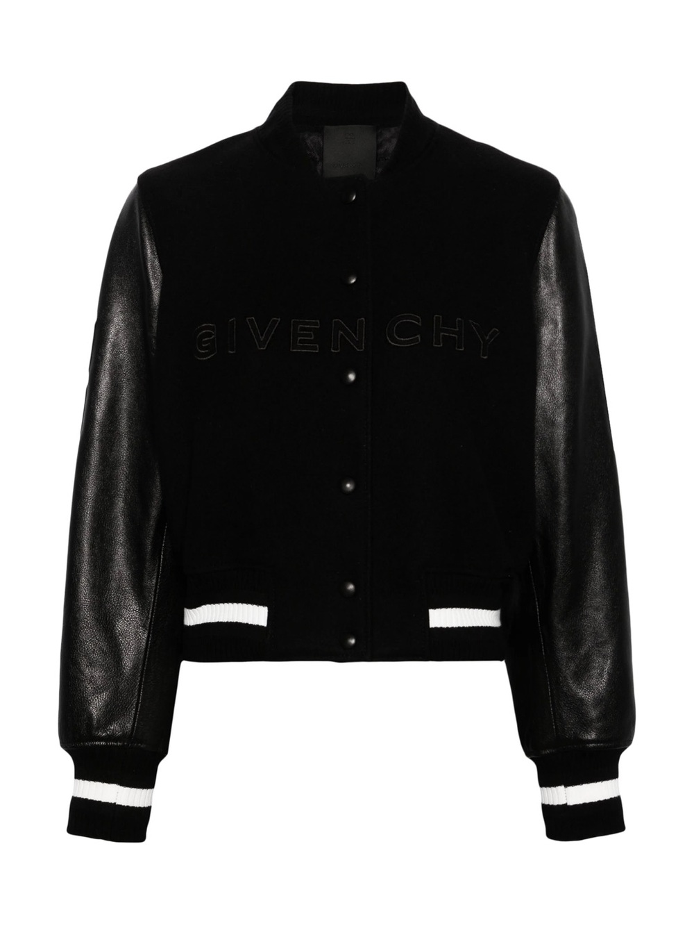 Givenchy Black Varsity Jacket with White Stripe Detail